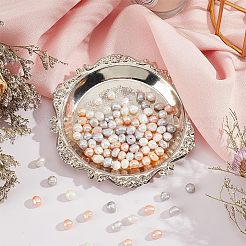 1連売りグレードA天然養殖淡水真珠ビーズ連売り  ライス  パールピンク  4~5mm  穴：0.8mm  約14.17インチ（36cm）/連&nbsp;PEAR-NB0001-01