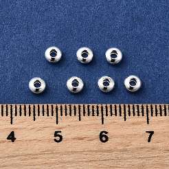 真鍮ビーズ  長持ちメッキ  ラックめっき  ロンデル  銀  4x2mm  穴：1.6mm&nbsp;KK-H091-02B-S
