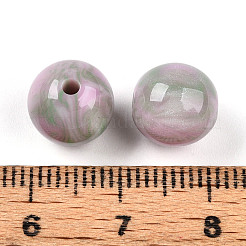 樹脂ビーズ  ラウンド  ツートン  スミレ  10mm  穴：2mm&nbsp;X1-RESI-YW0004-28B-03