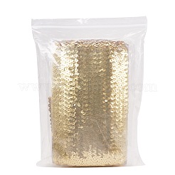 プラスチックpaillette弾性トリム  スパンコールリボン  装飾アクセサリー  ゴールド  45x2mm  10 m /ロール&nbsp;PVC-PH0001-09