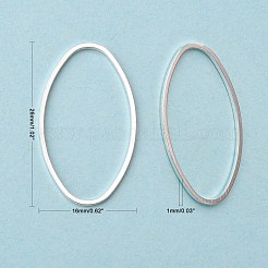 真鍮製フレームコネクター  オーバル  銀色のメッキ  26x16x1mm&nbsp;EC019-S