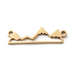 304ステンレススチールリンクコネクター  山  ゴールドカラー  5.5x20x1mm  穴：1mm&nbsp;STAS-C051-01G