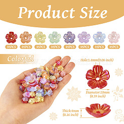280 個 8 色のアクリルビーズキャップ  模造シェル  花  ミックスカラー  10x4mm  穴：1.4mm  35個/カラー&nbsp;MACR-TA0001-63
