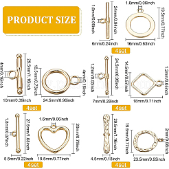 20セット5スタイルアロイマンテル  ミックス型  ゴールドカラー  18~29.5x4.5~19.5x1~5mm  穴：1.2~4mm  4セット/スタイル&nbsp;FIND-BC0002-70