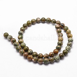 天然の流紋岩ジャスパービーズ連売り  ラウンド  カラフル  6mm  穴：1mm  約61個/連  14.9インチ〜15.1インチ&nbsp;G-G735-30-6mm