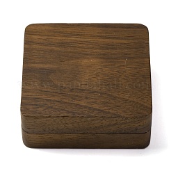 木貨メダル収納ボックス  磁石とベルベットと  正方形  ブラック  68x67x26.5mm  内径：40mm&nbsp;AJEW-XCP0002-74A