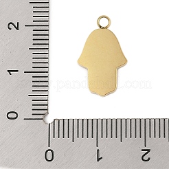 304ステンレススチールエナメルペンダント  ハムサハンドチャーム  ゴールドカラー  17.5x10.5x2mm  穴：1.6mm&nbsp;STAS-P377-11G-C