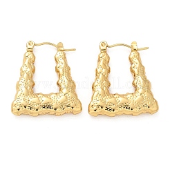 女性用304ステンレスフープピアス  イオンプレーティング（ip）  台形  18KGP本金メッキ  25.5x22.5x4mm&nbsp;EJEW-L296-035G