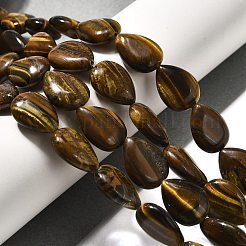 天然石タイガーアイビーズ連売り  ティアドロップ  16x12x5~6mm  穴：1mm  約25個/連  15.16''~15.75''（38.5~40センチメートル）&nbsp;G-P561-B03-01
