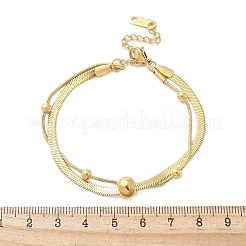 304ステンレススチールチェーンブレスレット  18KGP本金メッキ  6-3/4インチ（17cm）&nbsp;BJEW-C084-08G
