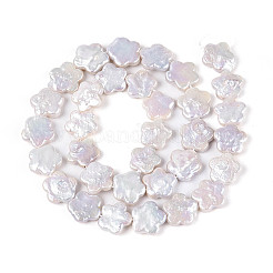 天然バロックケシパールビーズ連売り  有核真珠  スモモの花  貝殻色  10.5~14x10.5~13x3~5mm  穴：0.6mm  約16個/連  7.09~7.48インチ（18~19cm）&nbsp;PEAR-S020-A03-01A