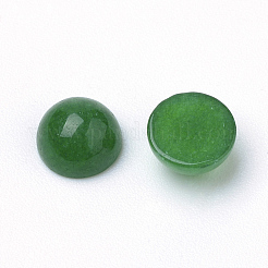 天然石ホワイトジェイドカボション  染め  半円/ドーム  グリーン  6x3~4mm&nbsp;G-R416-6mm-08