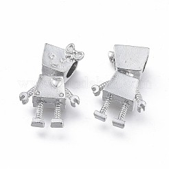 合金ヨーロピアンビーズ  ロボット  プラチナ  26.5x14.5x7mm  穴：4.5mm&nbsp;PALLOY-F262-032P