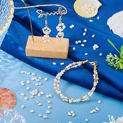 天然養殖淡水真珠ビーズ100個  研磨両側  アンティークホワイト  3.5~4.5x2.5~3x3~3.5mm  穴：0.5mm&nbsp;PEAR-TA0001-35