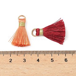 ポリエステルペンダント  タッセル  金色の鉄の丸カンで  ミックスカラー  23~25x14~20x7~10mm  穴：4.5mm&nbsp;FIND-D301-01G