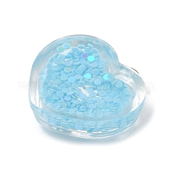 アクリルペンダント  鉄パーツ  きらめき  雪の結晶のバレンタイン ハート  淡いターコイズ  20.5x20x6.5mm  穴：2mm&nbsp;OACR-H030-01D