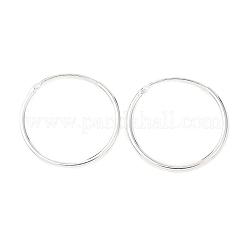 925スターリングシルバーハギーフープピアス  リング  銀  18x1.2mm  ピン：0.6mm&nbsp;EJEW-C179-05A-S