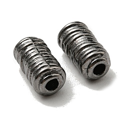 チベット風合金ビーズ  鉛フリー＆カドミウムフリー  ガンメタ色カラー  6 mm幅  長さ11mm  穴：2.5mm&nbsp;K08D8051