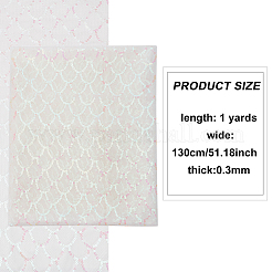 ポリエステルレース生地  スパンコール入り  DIY衣類アクセサリー用  ホワイト  130x0.03cm&nbsp;DIY-WH0409-97A
