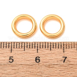 真鍮は、丸カンを閉じ  ラックめっき  ラウンド  ゴールドカラー  10x2mm  穴：6.3mm&nbsp;KK-CBA25B2-14G