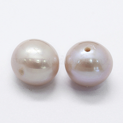 天然な培養された淡水パールビーズ  グレード3 A  片穴  ロンデル  染め  ラベンダーブラッシュ  9.5x7mm  穴：0.8mm  54個/ボードについて&nbsp;PEAR-P056-057B-01