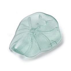 透明ガラスビーズキャップ  蓮の葉  士官候補生ブルー  21.5x18.5x5.5mm  穴：1.4mm&nbsp;GLAA-A011-06B