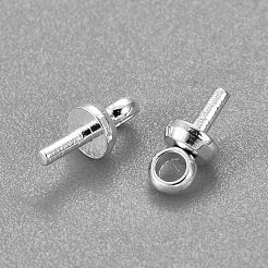 304ステンレススチールカップパールペグベイルピンペンダント  片穴パーツ用  銀  6x3mm  穴：1.5mm  ピン：0.8mm&nbsp;STAS-H436-15S