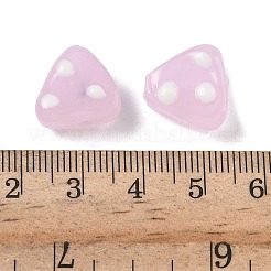 手作りランプワークビーズ  でこぼこした三角形  プラム  12.5~14.5x14~14.5x7~8.5mm  穴：1.6~1.8mm&nbsp;LAMP-H070-02E