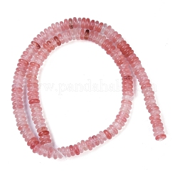 チェリークォーツガラスビーズ連売り  ロンデル  6~6.5x2~2.5mm  穴：1mm  約181~191個/連  15.16~15.35''（38.5~39.1センチメートル）&nbsp;G-Q189-B03-01