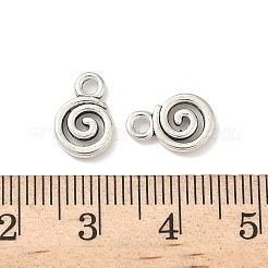 チベット風合金チャーム  渦  カドミウムフリー＆鉛フリー  アンティークシルバー  11.5x8x1.5mm  穴：1.8mm&nbsp;FIND-B050-07AS