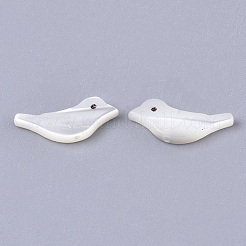 天然トロチッドシェル/トロカスシェルビーズ  鳥  ホワイト  6x15x2mm  穴：0.7mm&nbsp;SSHEL-T014-05