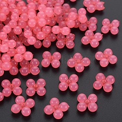 透明なアクリルビーズ  染め  [10]の形  ショッキングピンク  13x13x5mm  穴：1.5mm  約1510個/500g&nbsp;MACR-S373-02E-09