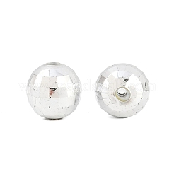 多面カットラウンドメッキアクリルビーズ  銀メッキ  12mm  穴：2mm  約550個/ポンド&nbsp;PACR-L001-12mm-S