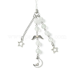 ガラス＆合金製携帯ストラップ  アンティークシルバー  14.5cm&nbsp;HJEW-FS00007