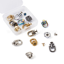 14セット合金ボールスタッドリベット  フィリップの頭ネジと丸カン付き  電話ケース diy  DIYレザークラフト  ハンドバッグ  財布アクセサリー  ミックスカラー  2セット/カラー&nbsp;PALLOY-GN0001-01
