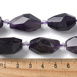 天然石アメジストビーズ連売り  多面カット  ナゲット  16.5~27.5x9.5~21.5x9.5~21.5mm  穴：2mm  約12~15個/連  15.16~15.75''（38.5~40センチメートル）&nbsp;G-H095-A01-01