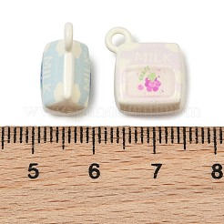 合金エナメルチャーム  フルーツミルクチャーム  ミックスカラー  13x14.5x8mm  穴：2mm&nbsp;AL-CBA8CE2-01