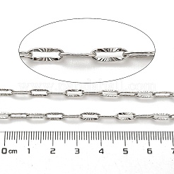 304ステンレススチールペーパークリップチェーン  ハンダ付け  テクスチャー  ステンレス鋼色  9x3.5x0.5mm&nbsp;CHS-A016-64P-A