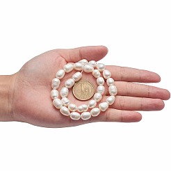 天然養殖淡水パールビーズ米  ナチュラルカラー  ホワイト  10~11mm  穴：0.8mm  約28~29個/連  13.58インチ（34.5cm）&nbsp;A23TR011
