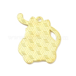 ハロウィンテーマアロイエナメルペンダント  ライトゴールド  猫のチャーム  カボチャ模様  28x24x1.5mm  穴：2.2mm&nbsp;ENAM-I053-B03