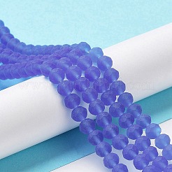 透明ガラスビーズ連売り  多面カット  艶消し  ロンデル  紫色のメディア  3.5~3.8mm  穴：0.8~1mm  約105~110個/連  29~31cm&nbsp;EGLA-A034-T3mm-MD31