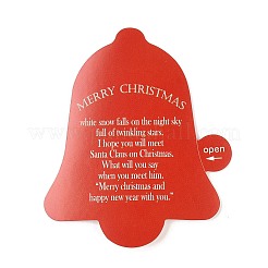 クリスマステーマの紙製粘着ステッカー  プレゼントデコレーション用  鐘  56x50x0.2mm  シート/バッグ&nbsp;DIY-M070-10C