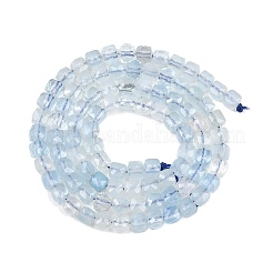 天然石アクアマリンビーズ連売り  キューブ  多面カット  グレードA  4.3x4.3x4.3mm  穴：0.5mm  約88個/連  14.96''（38センチメートル）&nbsp;G-RM250101-L9