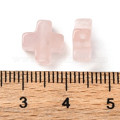 天然石ローズクォーツビーズ  クロス  10x10x4mm  穴：1.2mm&nbsp;G-K369-02G