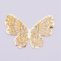 アイアンフィリグリー会員リンク  蝶  ゴールドカラー  29x41.5x0.5mm&nbsp;IFIN-WH0052-45