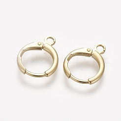 真鍮製のハギーフープピアス  水平ループ付き  長持ちメッキ  鉛フリー＆カドミウムフリー  ミックスカラー  12ゲージ  14.7x11.7x2mm  穴：1.8mm&nbsp;KK-L179-04-A
