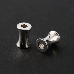 真鍮ビーズ  竹の棒  銀  6x4mm  穴：1.6mm&nbsp;KK-WH0044-48A-S