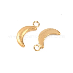 304ステンレススチールチャーム  ムーンチャーム  イオンプレーティング（ip）  18KGP本金メッキ  11x5x1mm  穴：1.5mm&nbsp;STAS-D390-23G