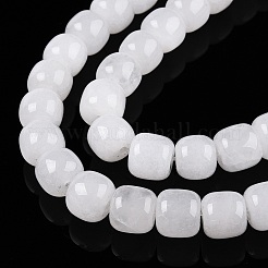 天然石ホワイトジェイドビーズ連売り  バレル  10~10.5x9~9.5mm  穴：1.2mm  約41~43個/連  14.37~16''（36.5~40センチメートル）&nbsp;G-T138-134