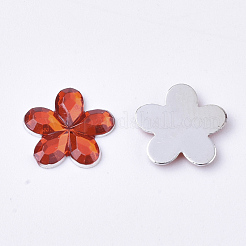 プラスチックカボション  花  レッド  9x9.5x1.5mm  約5000個/袋&nbsp;KY-T012-01J